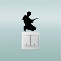 Guitar Player Man Vinyl Light Switch Wall Sticker Creative Silhouette Home Decal