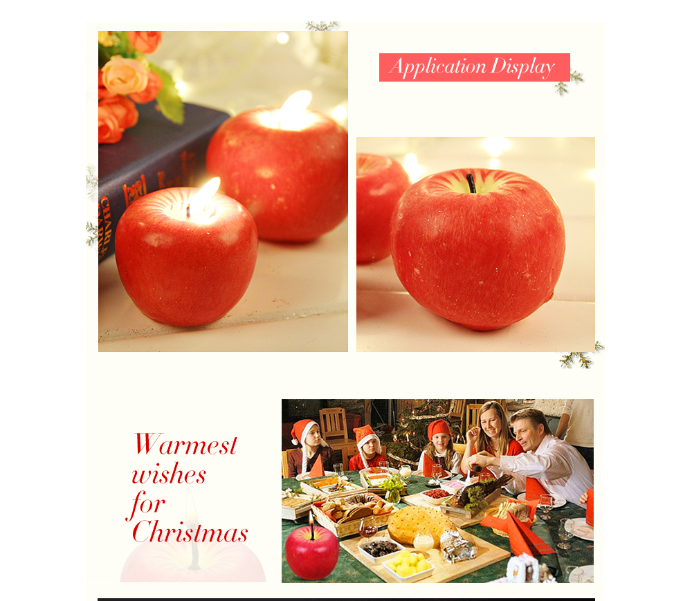 6cm Christmas Apple Candle For Christmas Decorations