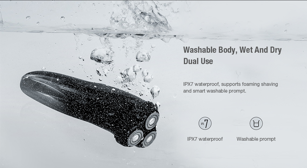 ENCHEN BlackStone3 USB Charging LCD IPX7 Waterproof Wet and Dry Dual Use Electric Shaver - Black
